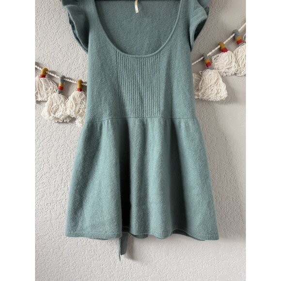 Free People Lambs wool and Angora Flutter Sleeve Babydoll Top - Picture 4 of 8